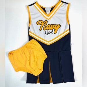 THIRD STREET Navy College Girls' Cheerleading Uniform & Matching Bloomers Size 7